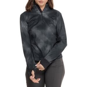 Smartwool Women's Active Uptempo 1/4 Zip Fitness Top Black Cloud Medium